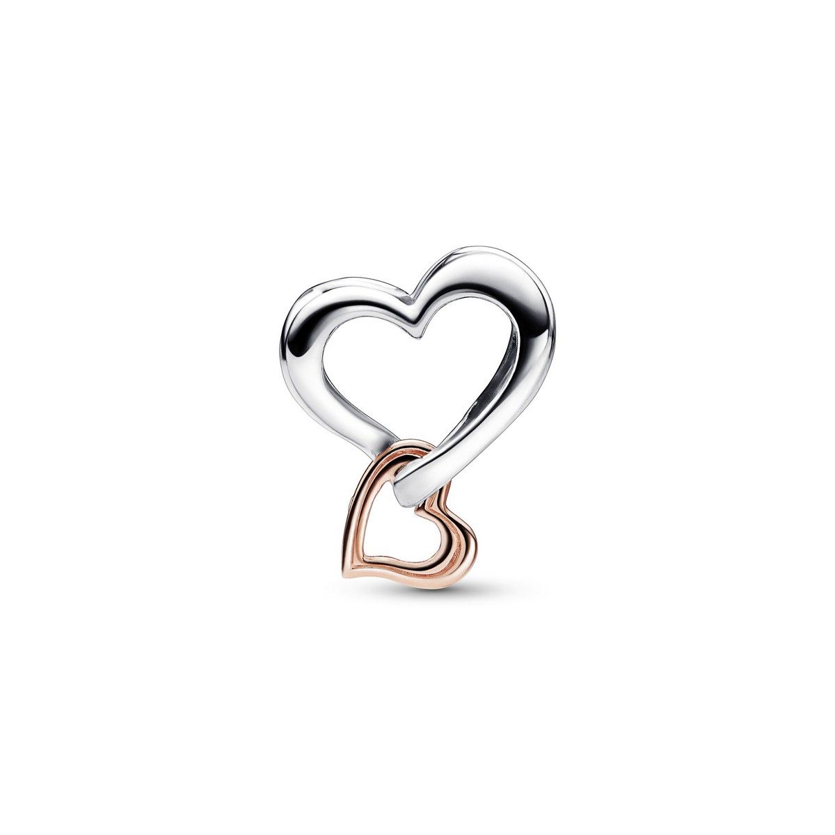 Pandora Tweekleurige Opengewerkte Oneindigheid Hart Bedel bicolor zilver en roségoudverguld - 782642C00