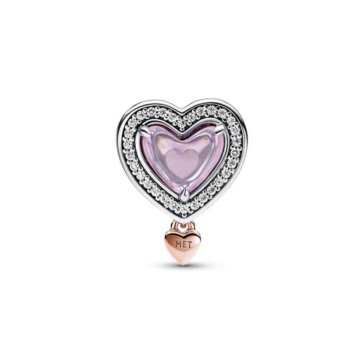 Pandora Tweekleurige Opengewerkte Mama en Hart Bedel bicolor zilver en roségoudverguld - 782653C01