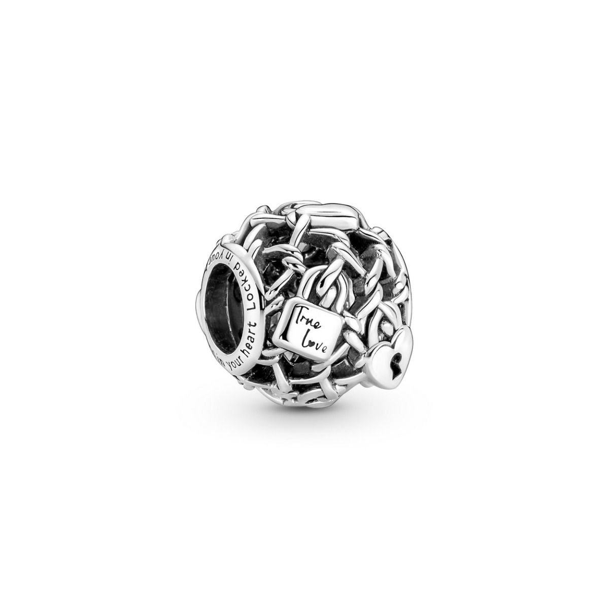 Pandora Opengewerkte Schakel Hangslot Bedel zilver - 790071C00