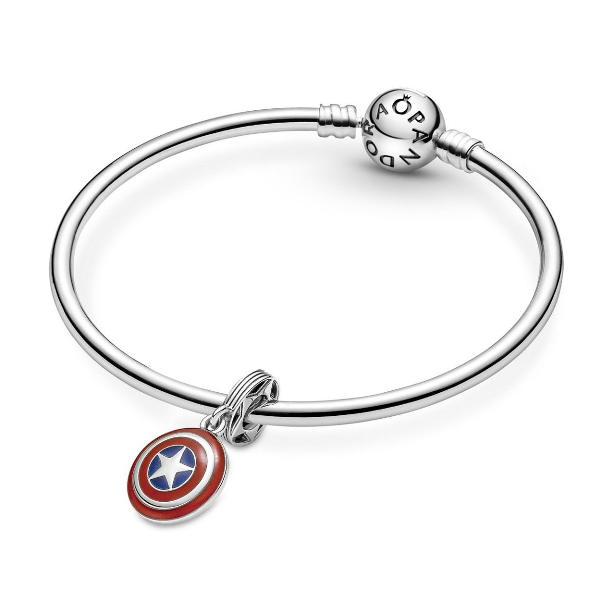 Pandora Marvel The Avengers Captain America Schild Hangende Bedel zilver - 790780C01