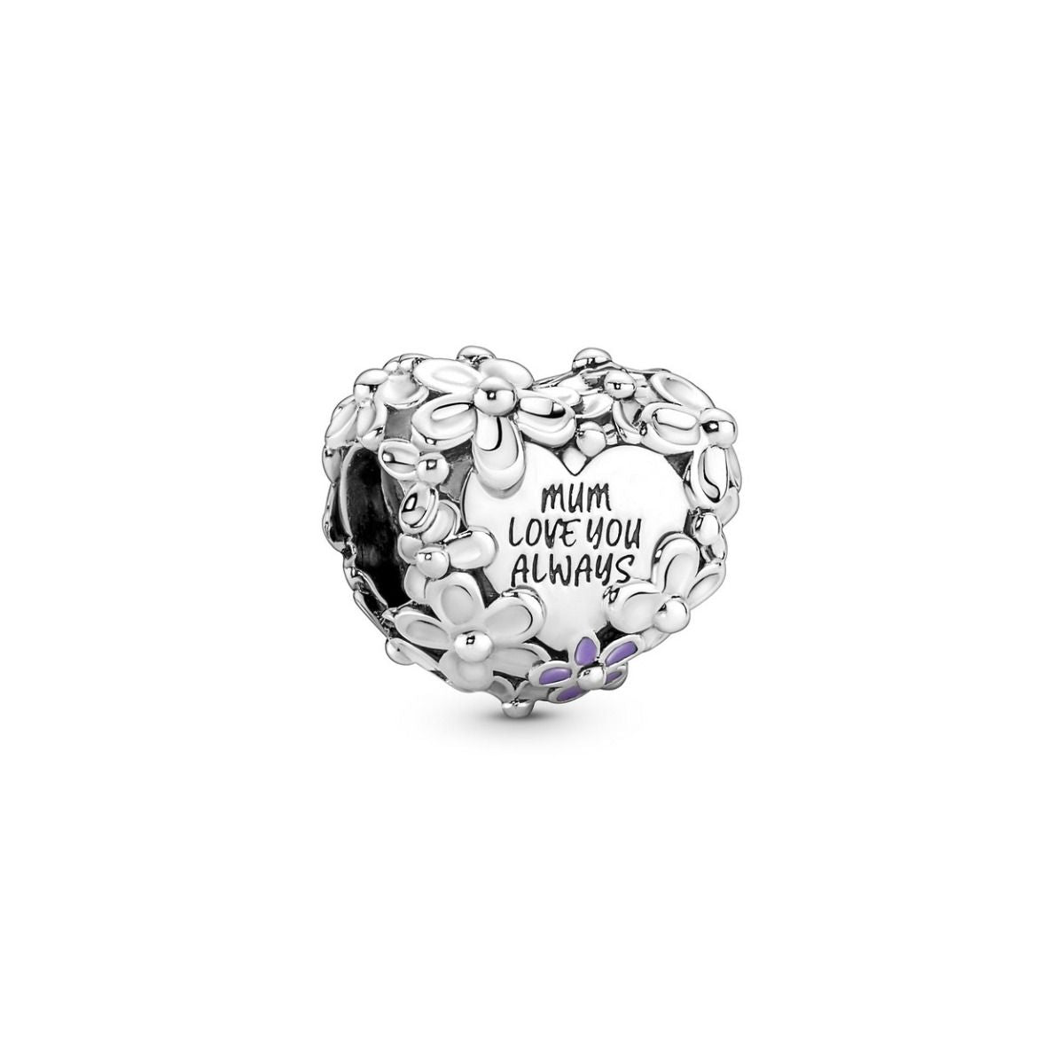 Pandora Mum Daisy Heart Charm zilver - 791155C01