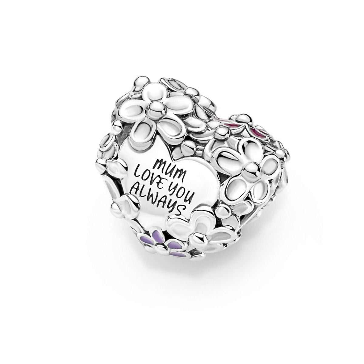 Pandora Mum Daisy Heart Charm zilver - 791155C01