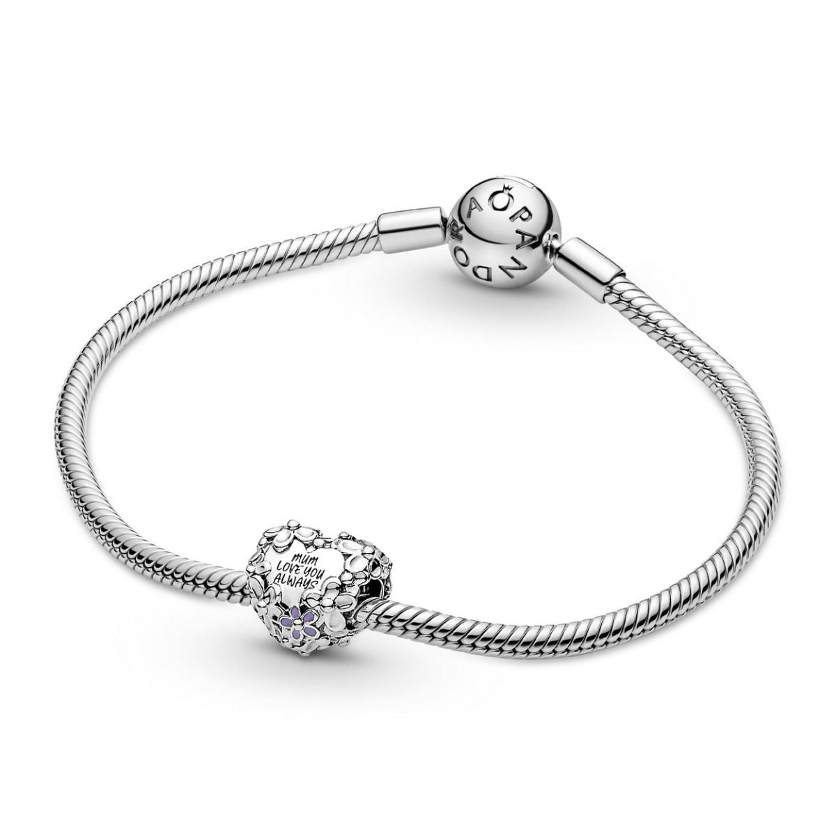Pandora Mum Daisy Heart Charm zilver - 791155C01