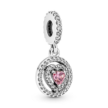 Pandora Sparkling Double Halo Heart Dangle Charm 791476C01, exclusief en kwalitatief hoogwaardig. Ontdek nu!