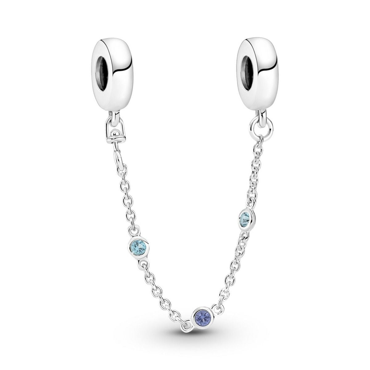 Pandora Triple Blue Stone Safety Chain zilver veiligheidsketting - 791688C01