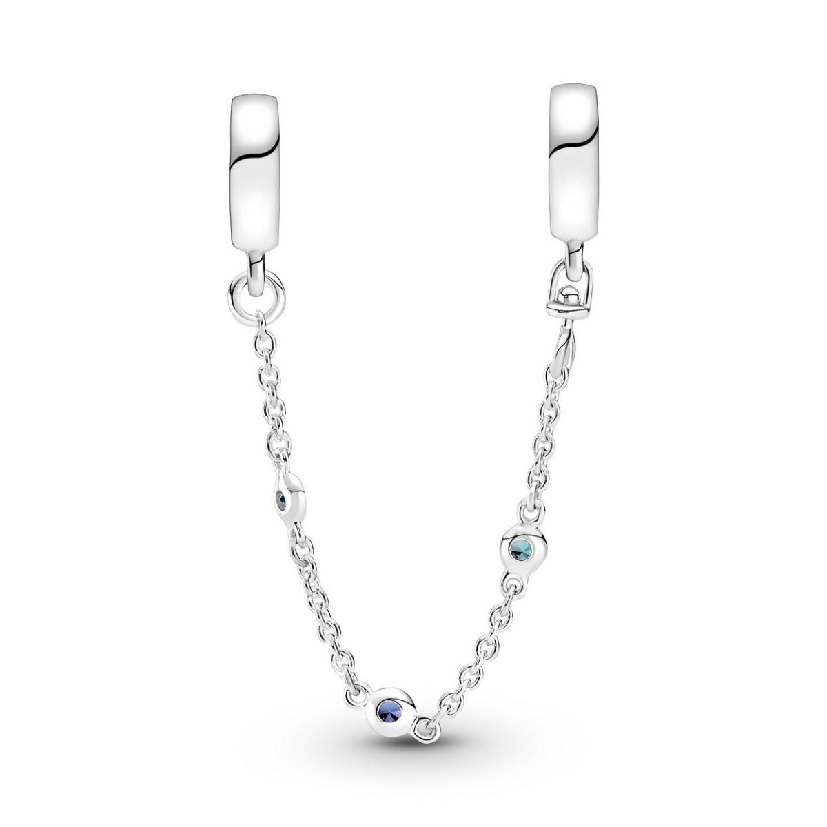 Pandora Triple Blue Stone Safety Chain zilver veiligheidsketting - 791688C01