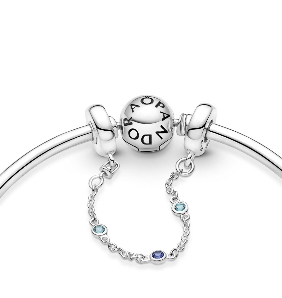 Pandora Triple Blue Stone Safety Chain zilver veiligheidsketting - 791688C01