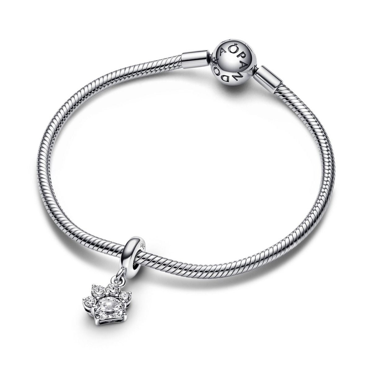Pandora Sparkling Pet Paw Print Hangende Bedel zilver - 792247C01
