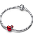 Pandora Metallic Red Christmas Heart Charm 792336C01, exclusief en kwalitatief hoogwaardig. Ontdek nu!
