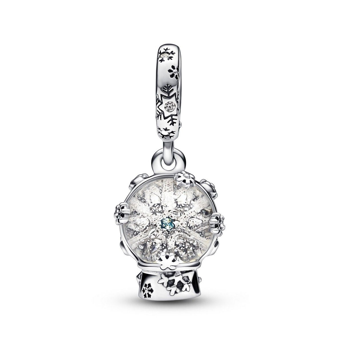 Pandora Snowflake Snowglobe Dangle Charm zilver - 792369C01