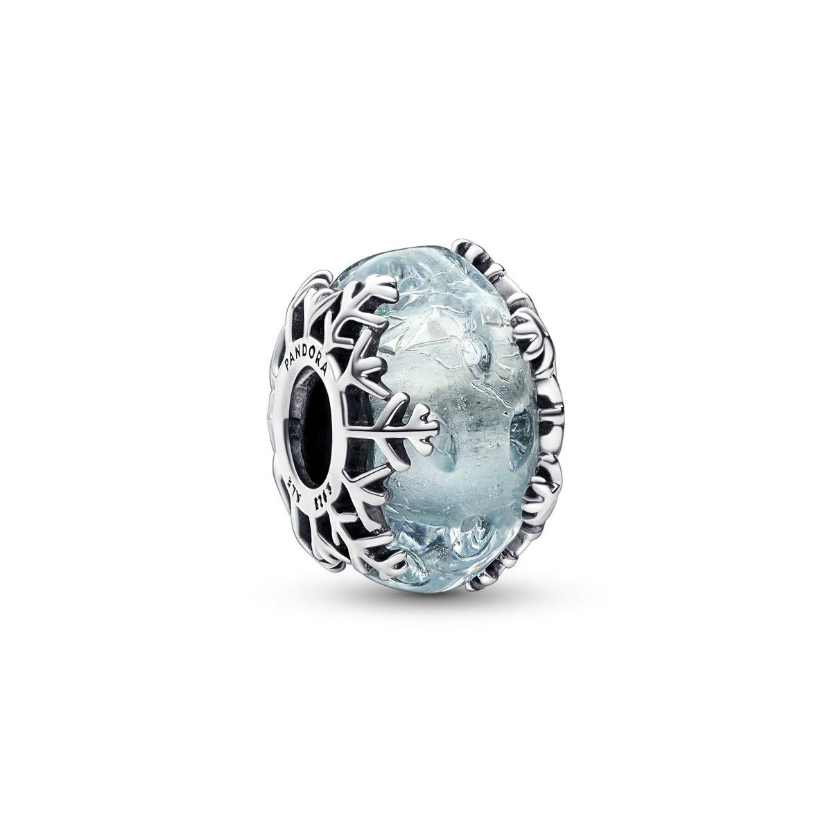 Pandora Winter Blue Snowflake Murano Charm zilver - 792377C00