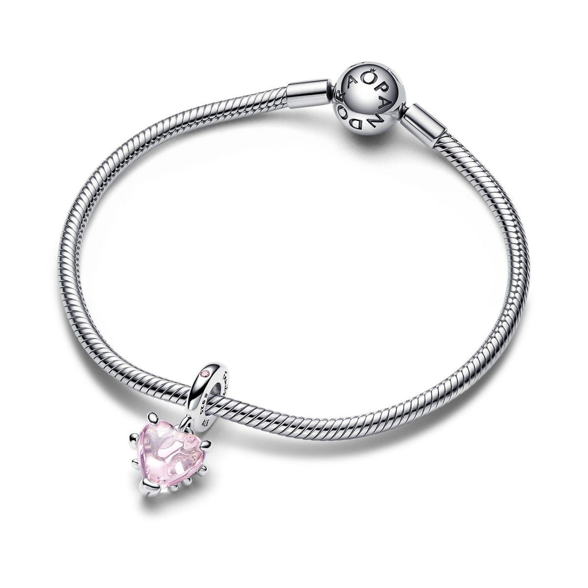 Pandora Roze Stamboom en Hart Hangende Bedel zilver - 792654C01