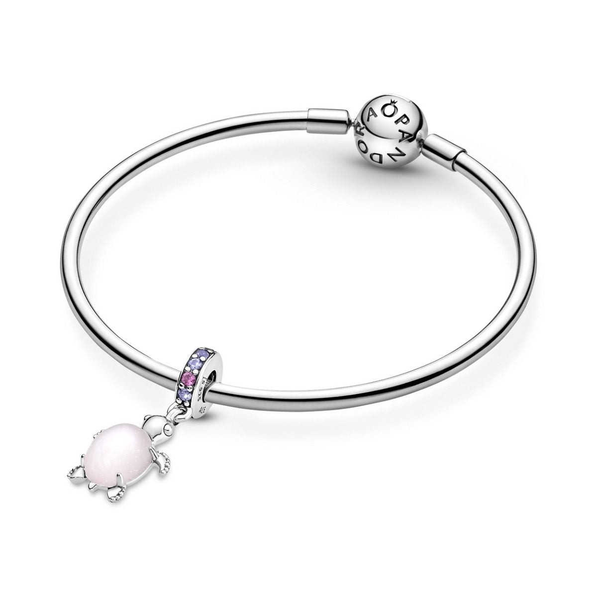 Pandora Murano Glass Pink Sea Turtle Dangle Charm zilver - 798939C02