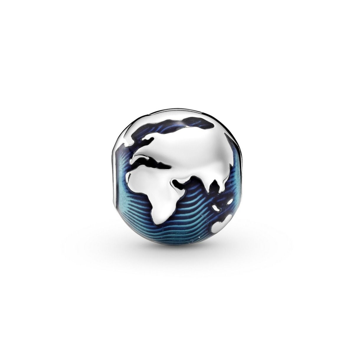 Pandora Blauwe Wereldbol Clip Bedel zilver - 799429C01