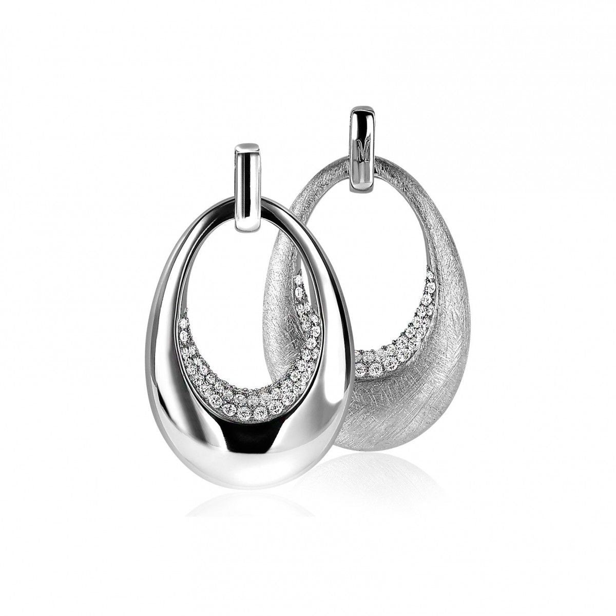 ZINZI Zilveren Hanger met Witte Zirkonia MVH10