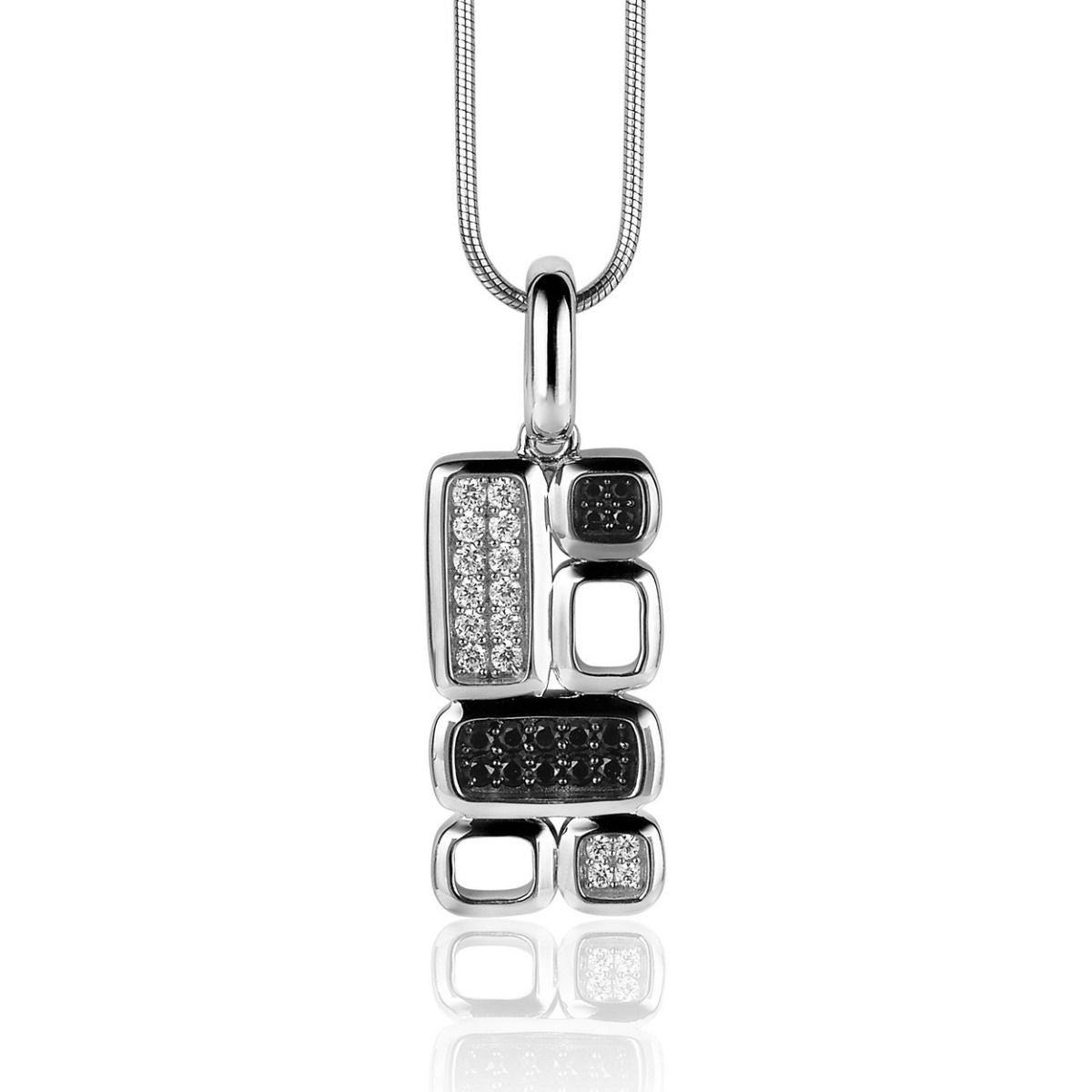 ZINZI Zilveren Hanger met Zwarte Zirkonia MVH3Z