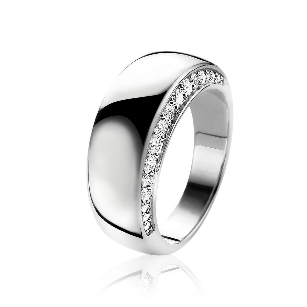 ZINZI Zilveren Ring met Witte Zirkonia MVR10