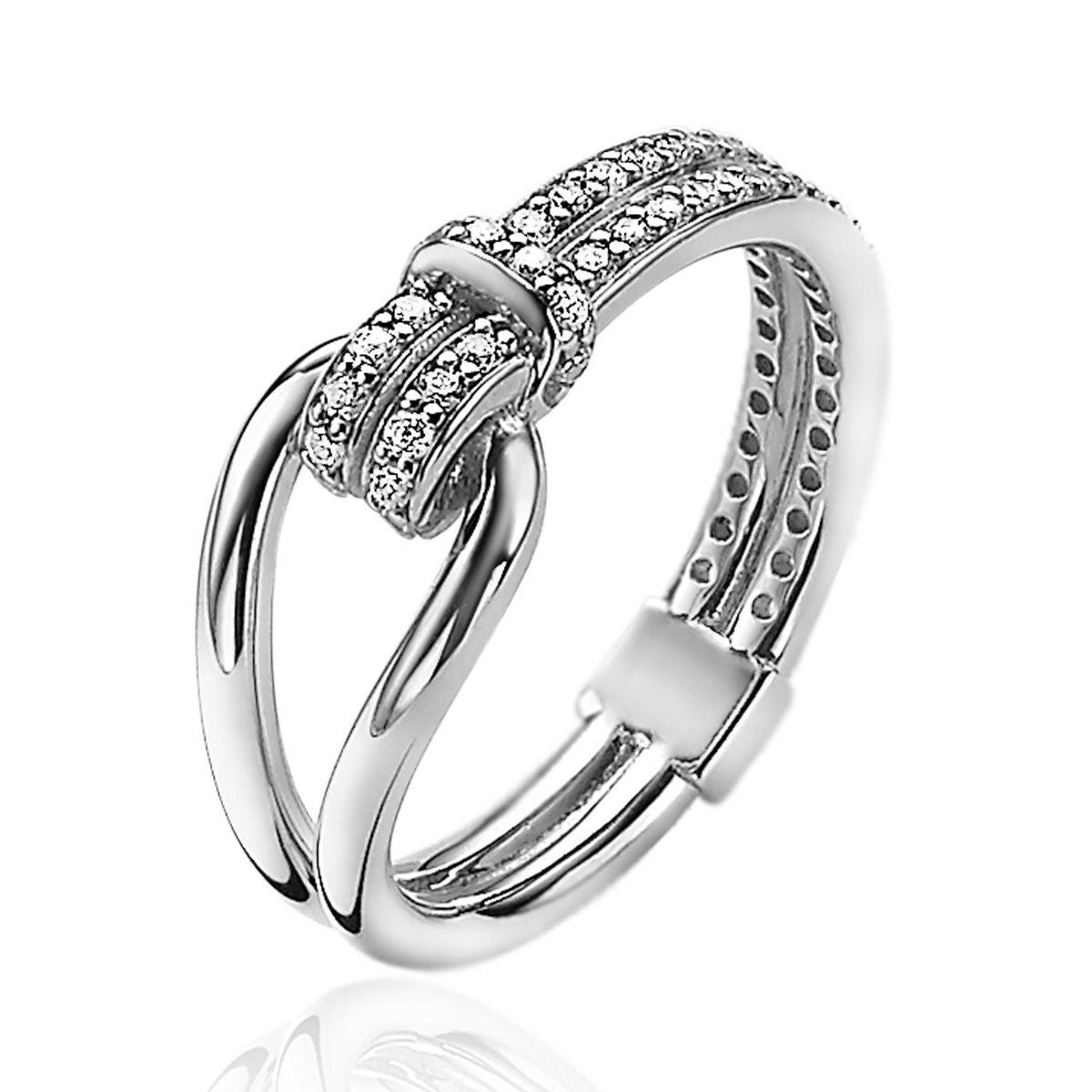 ZINZI Zilveren Ring met Witte Zirkonia MVR19
