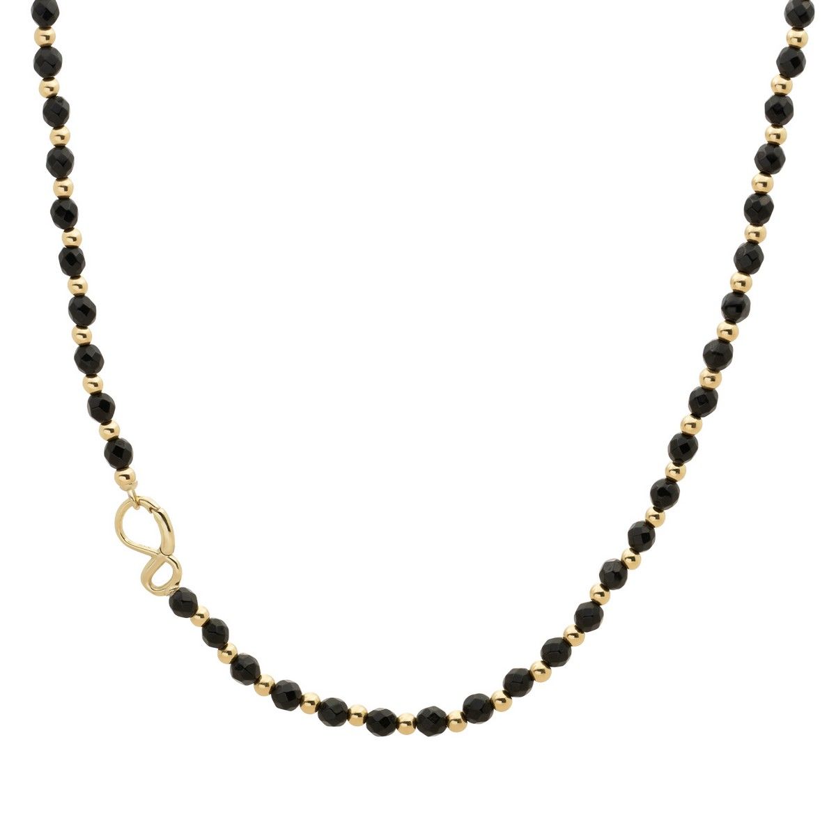 Sparkling Jewels Ketting Onyx NLK03G-G07 Zilverkleurig