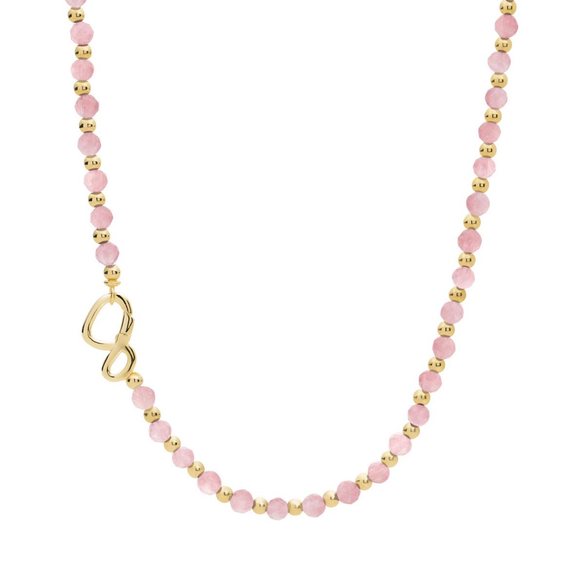 Sparkling Jewels Link Ketting Rose Quartz Mix Goudkleurig - NLK03G-G13, exclusief en kwalitatief hoogwaardig. Ontdek nu!