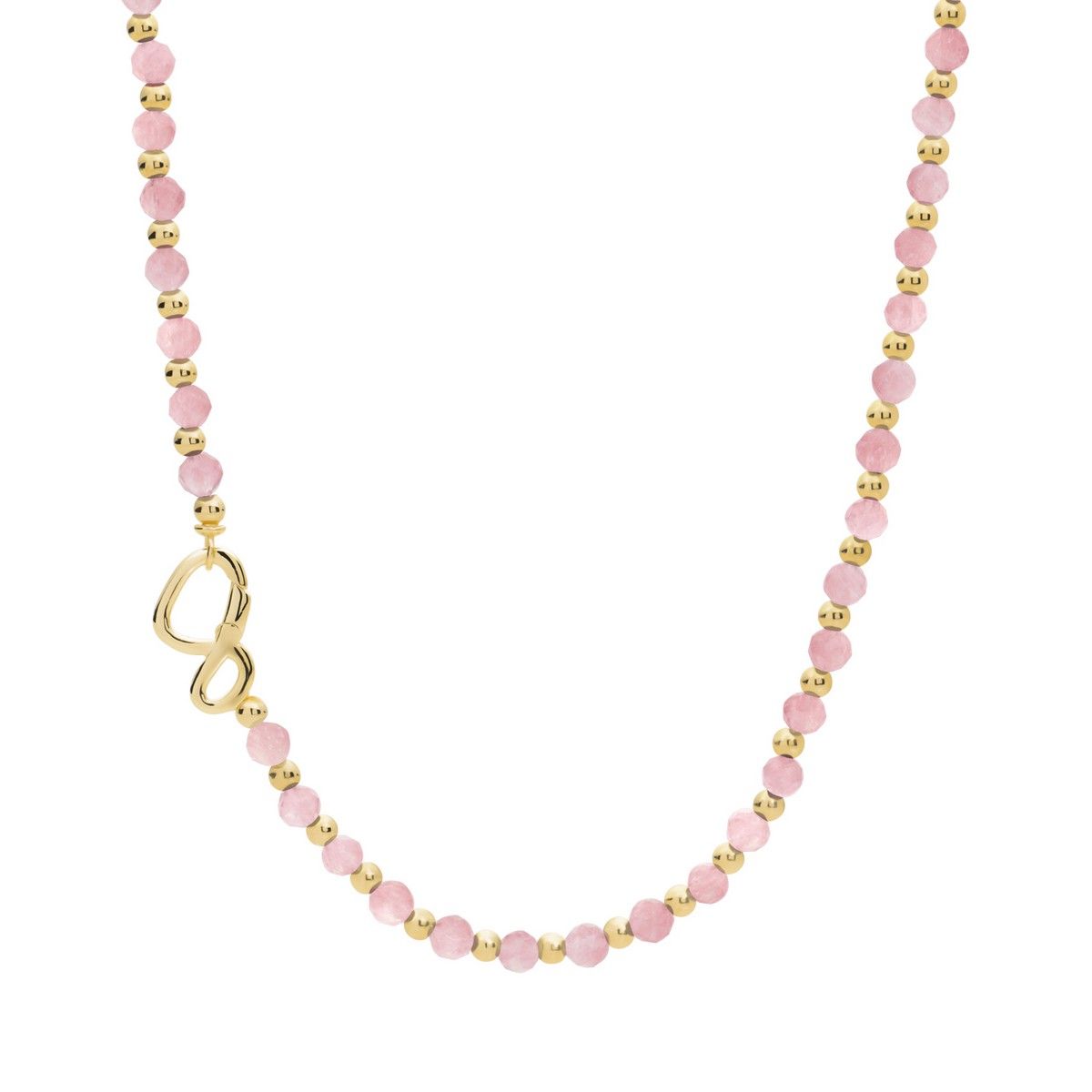 Sparkling Jewels Ketting Rozenkwarts NLK03G-G13 Goudkleurig