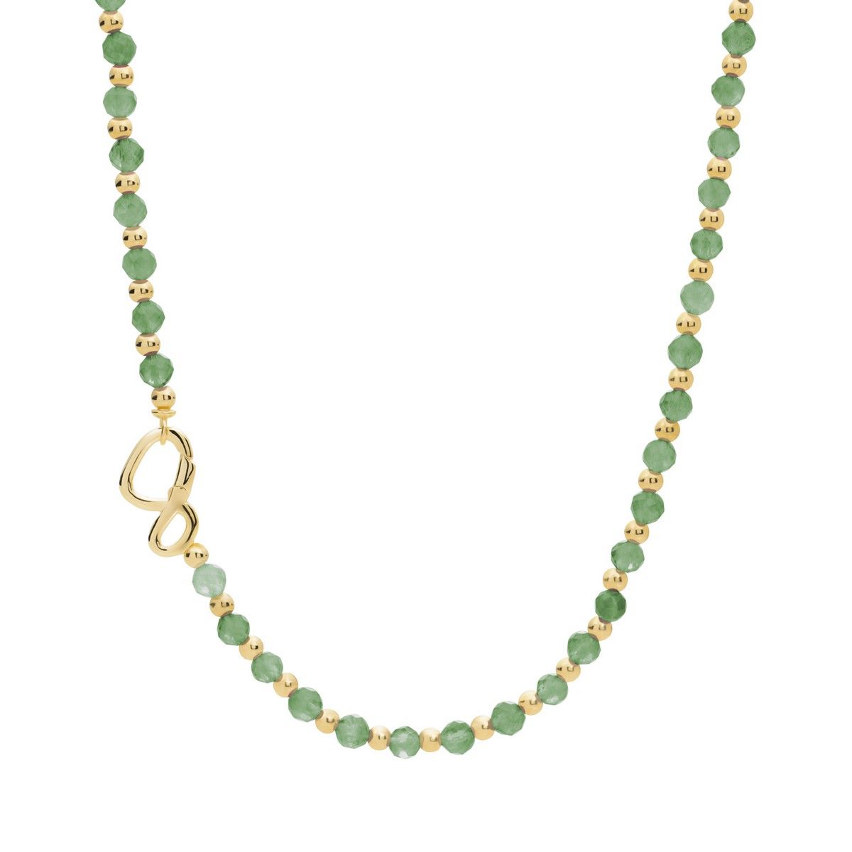 Sparkling Jewels Ketting Aventurijn NLK03G-G29 Zilverkleurig