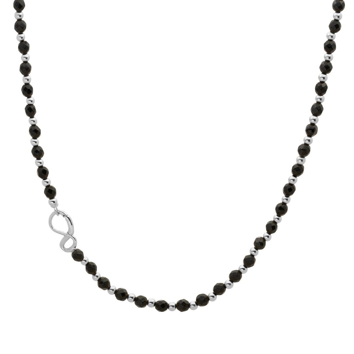 Sparkling Jewels Ketting Onyx NLK03S-G07 Zilverkleurig