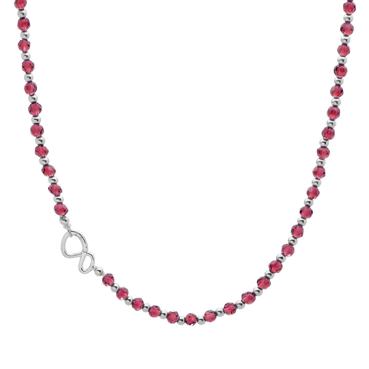 Sparkling Jewels Ketting Fuchsia Kwarts NLK03S-G51 Zilverkleurig