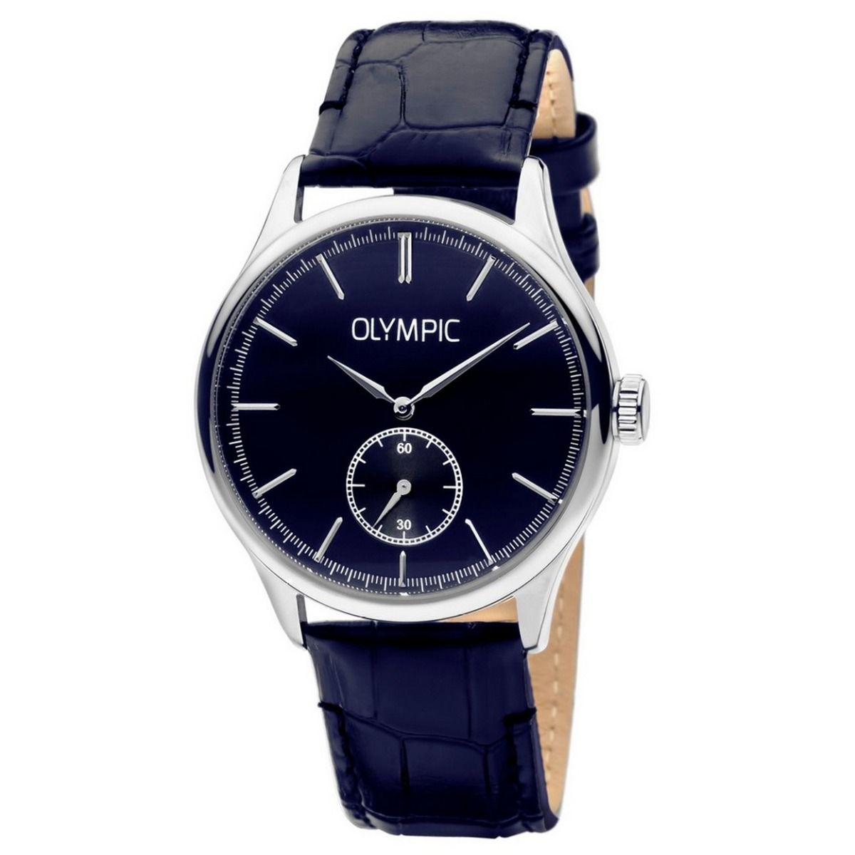 Olympic Horloge OL21HSL003 Blauw 42mm leer