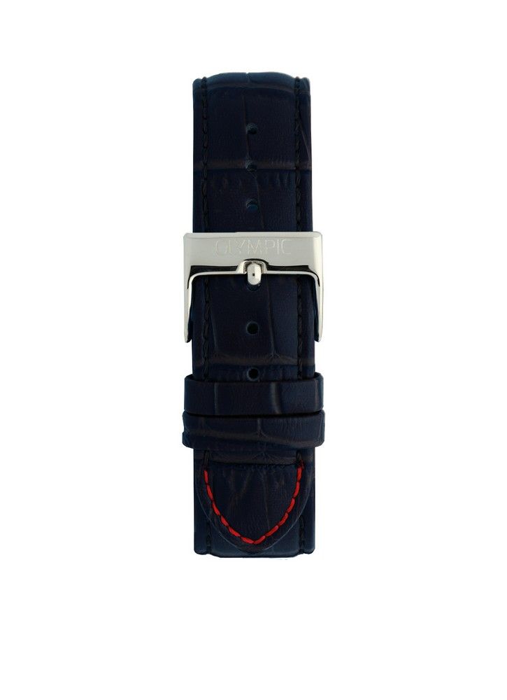 Olympic Horloge OL21HSL003 Blauw 42mm leer