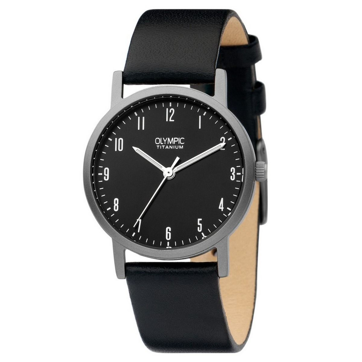 Olympic Horloge 30mm leer zwart - OL26DTL064