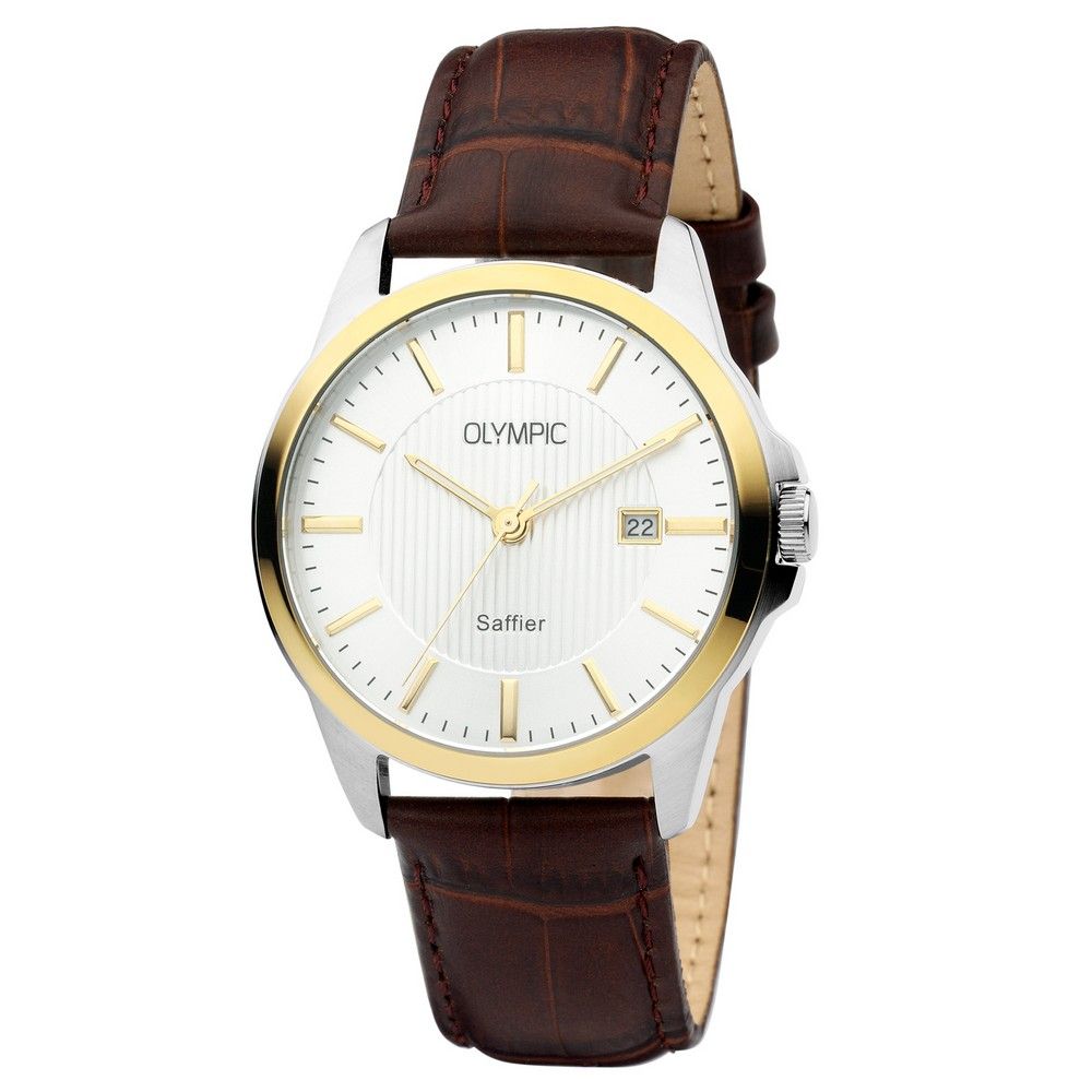Olympic Horloge OL26HSL068B Bruin 39mm leer