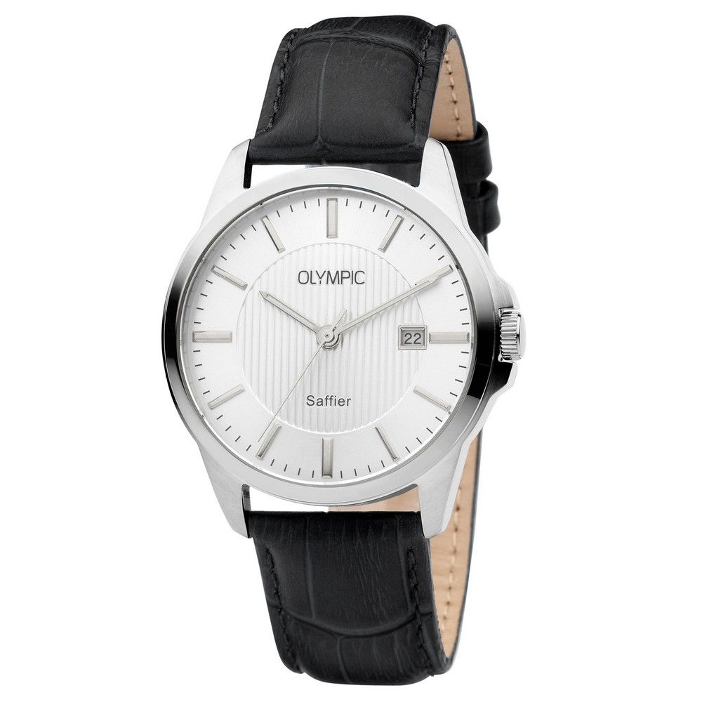 Olympic Horloge 39mm leer zwart - OL26HSL069