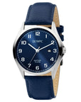 Olympic OL26HSL070 Merano Horloge - Leer - Blauw - 40mm, exclusief en kwalitatief hoogwaardig. Ontdek nu!