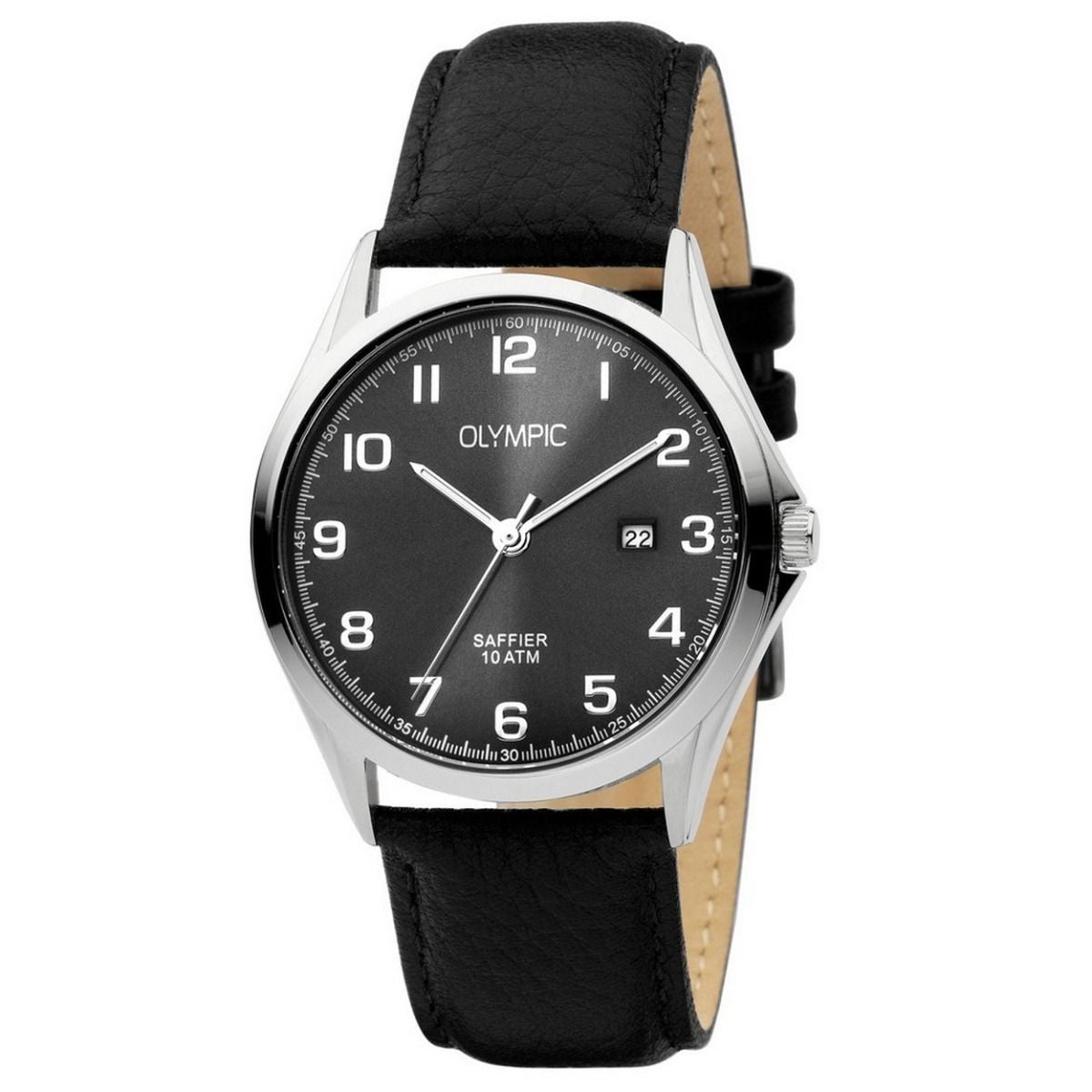 Olympic Horloge 40mm leer zwart - OL26HSL071