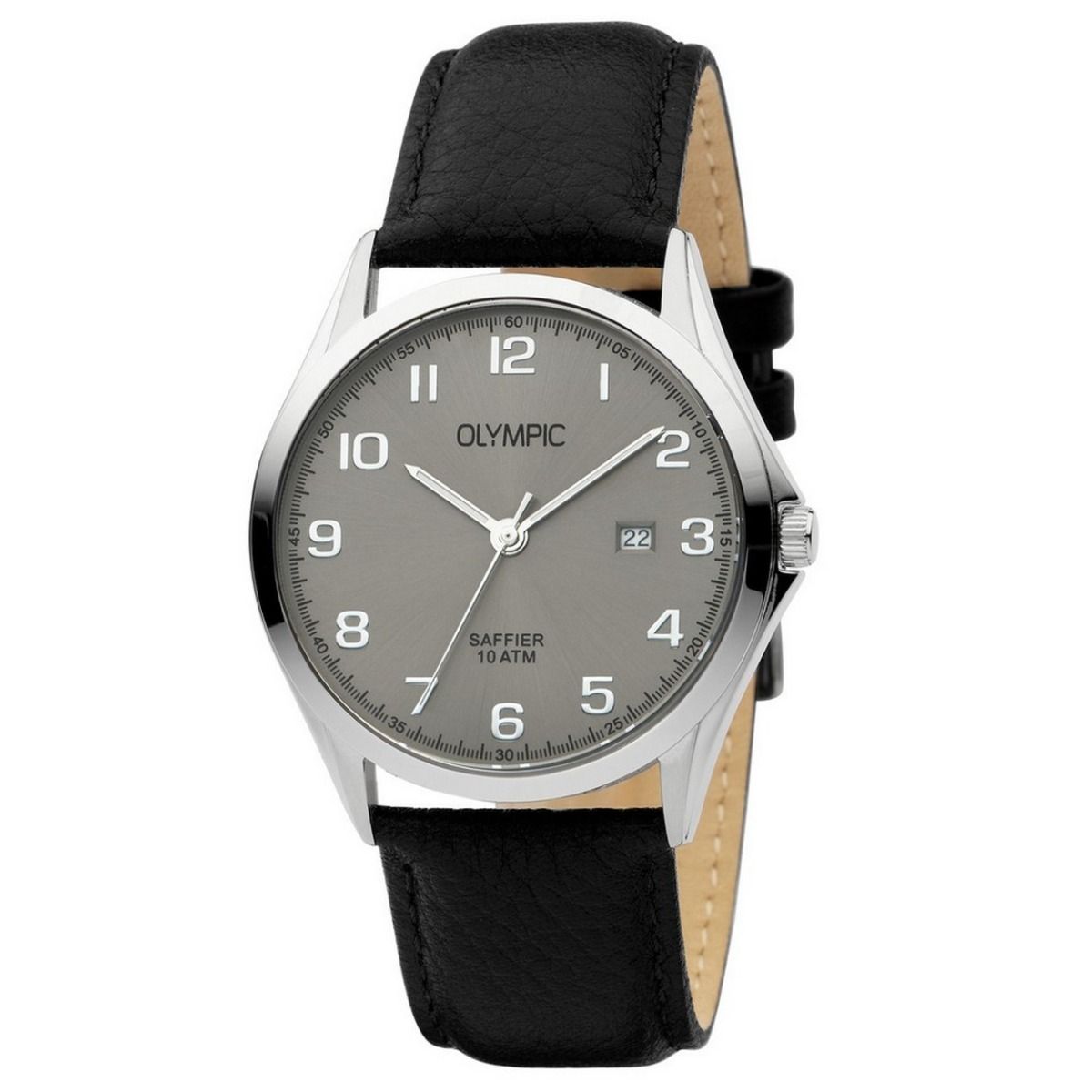 Olympic Horloge 40mm leer zwart - OL26HSL072
