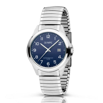 Olympic OL26HSS308 CHARLIE - Horloge - Staal - Blauw - 37,5mm, exclusief en kwalitatief hoogwaardig. Ontdek nu!
