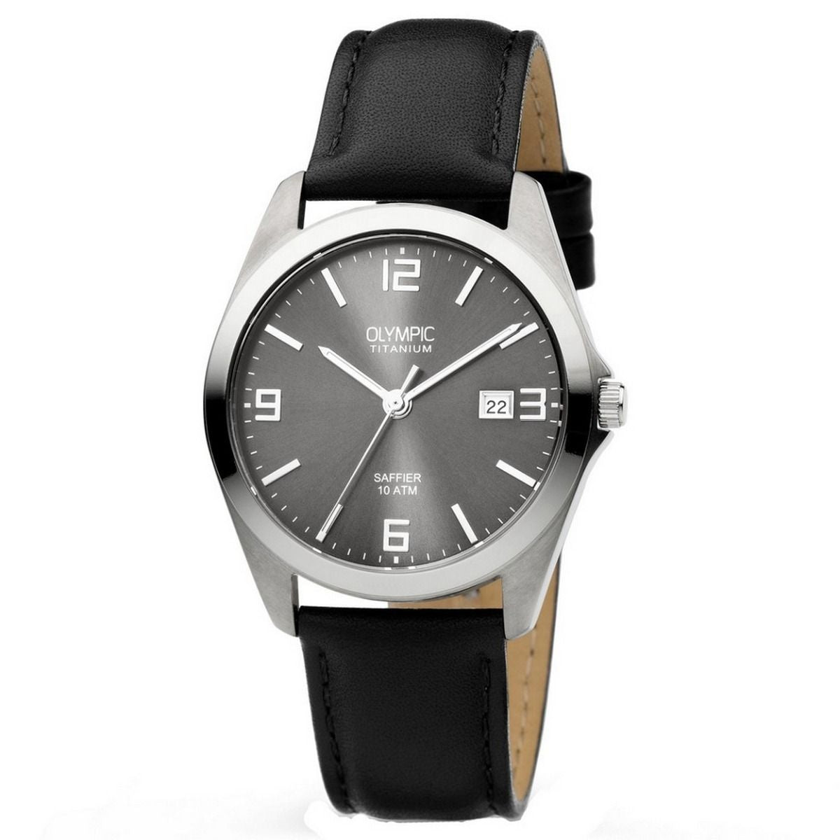 Olympic Horloge 38mm leer zwart - OL26HTL201
