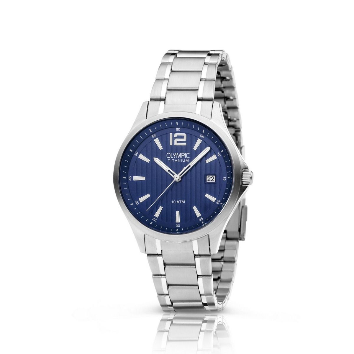 Olympic Horloge WILLEM 40mm titanium blauw - OL26HTT217