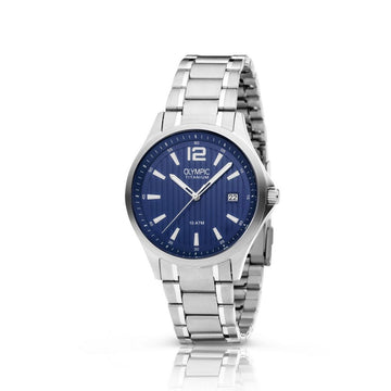 Olympic OL26HTT217 WILLEM - Horloge - Titanium - Titanium - Blauw - Mat - 40mm, exclusief en kwalitatief hoogwaardig. Ontdek nu!