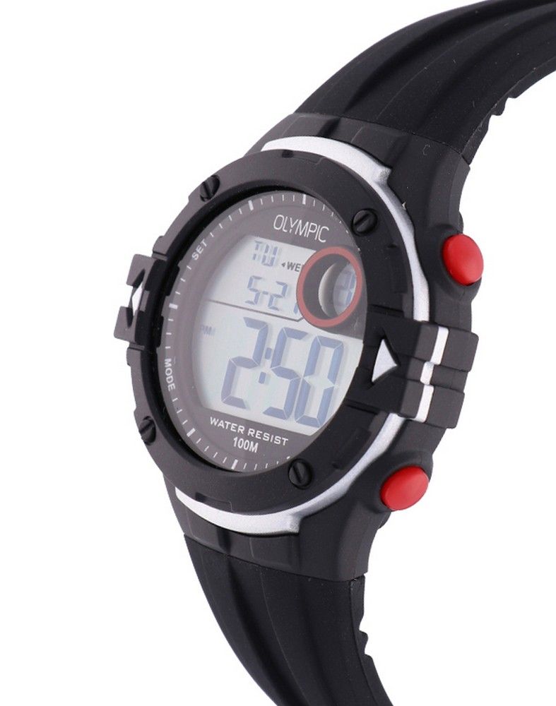 Olympic OL45HKR009 HIKING Horloge - Rubber - Zwart - 42mm, exclusief en kwalitatief hoogwaardig. Ontdek nu!