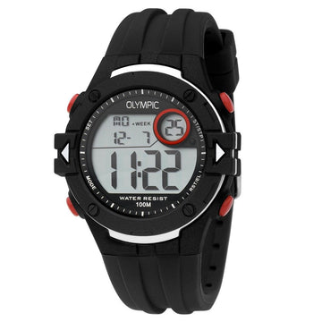 Olympic OL45HKR009 HIKING Horloge - Rubber - Zwart - 42mm, exclusief en kwalitatief hoogwaardig. Ontdek nu!