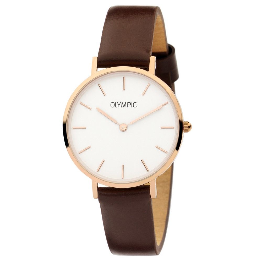 Olympic Horloge OL66DRL001 Bruin 32mm leer