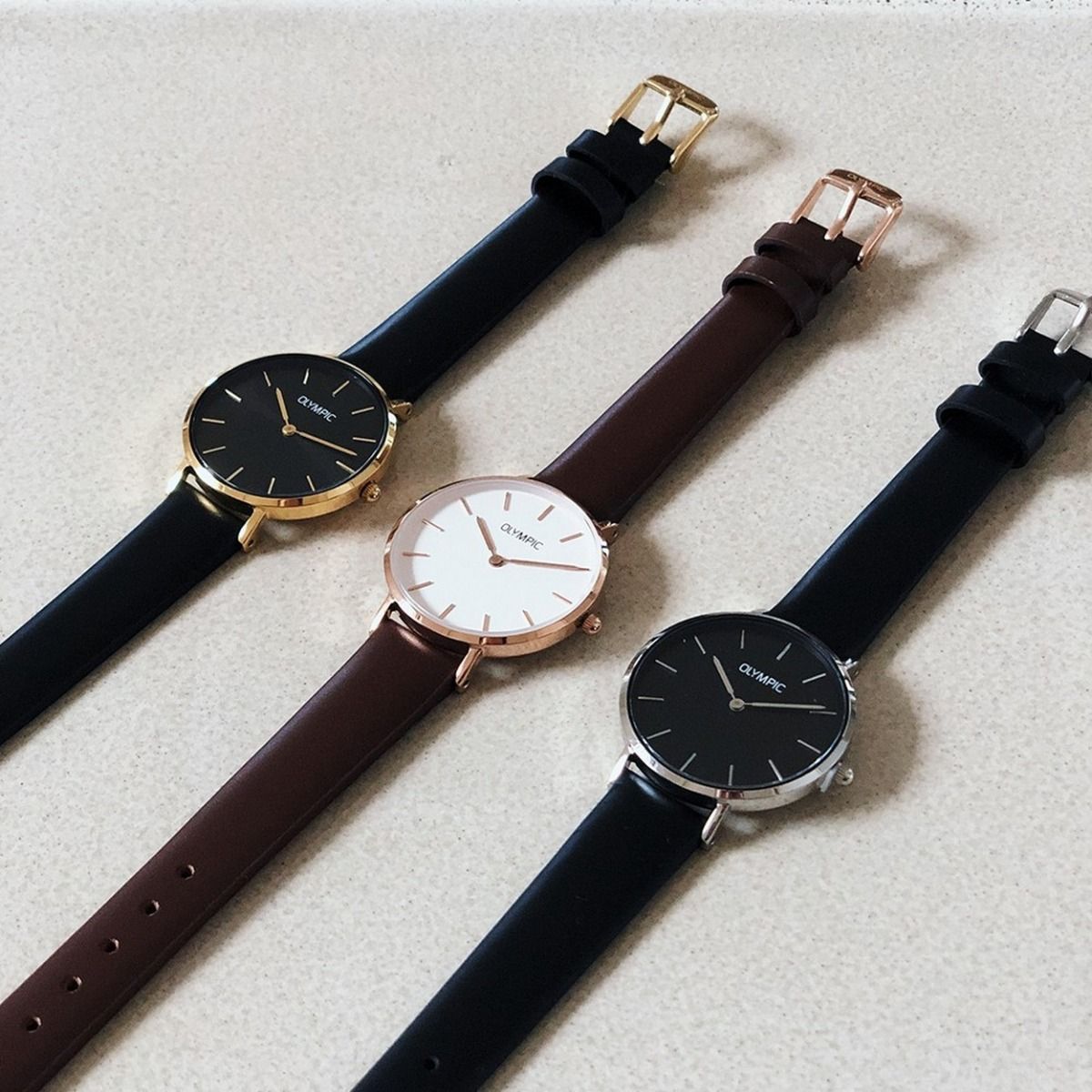 Olympic Horloge OL66DRL001 Bruin 32mm leer
