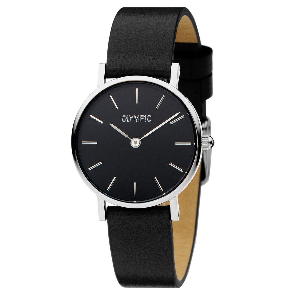 Olympic Horloge 26mm leer zwart - OL66DSL008