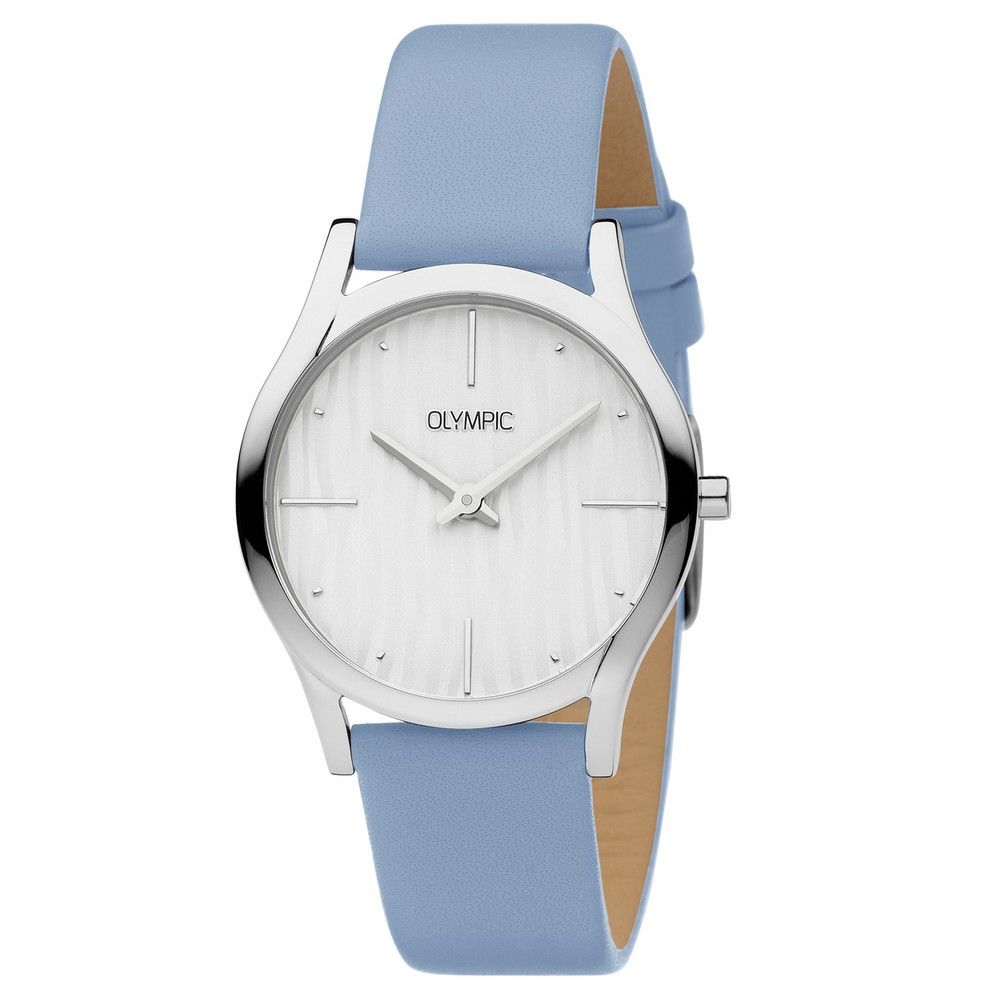 Olympic Horloge OL67DSL002 Blauw 32mm leer