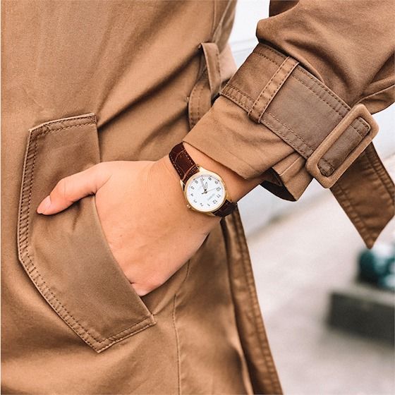 Olympic Horloge OL72DDL001 Bruin 29mm leer