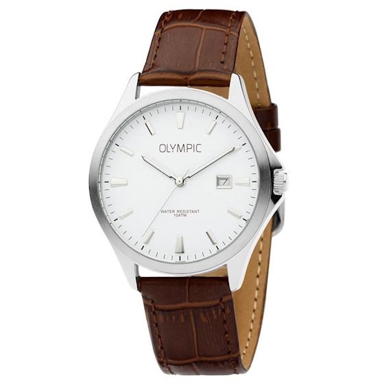 Olympic Horloge OL72HSL064 Bruin 40mm leer