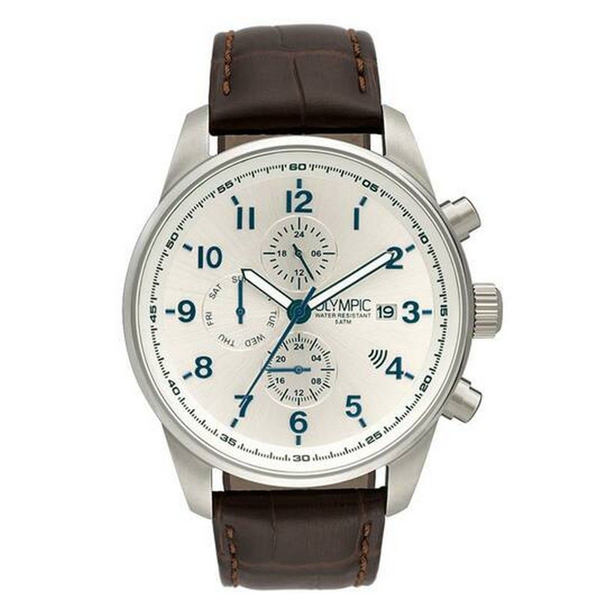 Olympic Horloge OL89HSL047 Zilver 44mm zilverkleurig