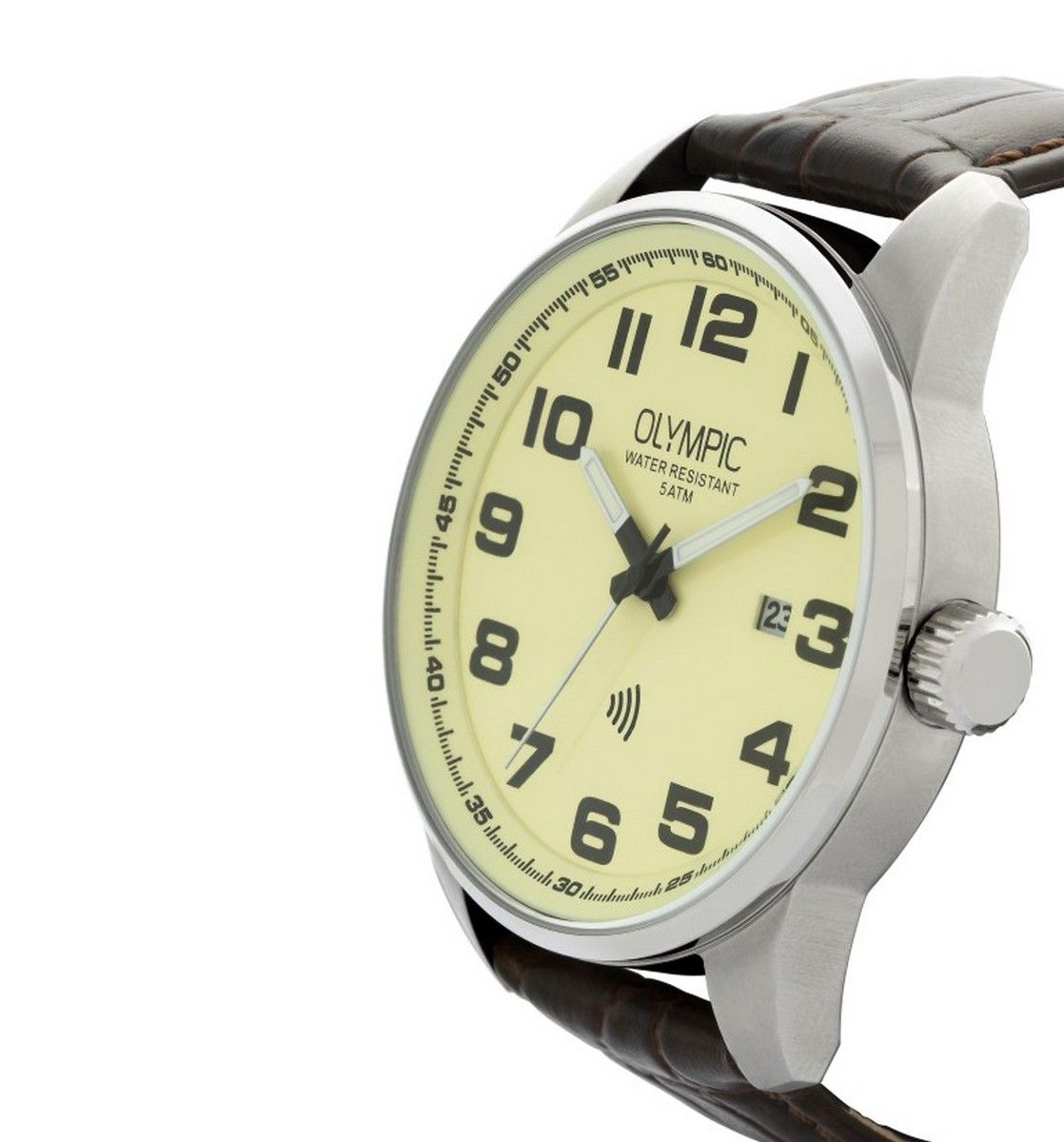 Olympic Horloge OL89HSL049 Zilver 44mm zilverkleurig